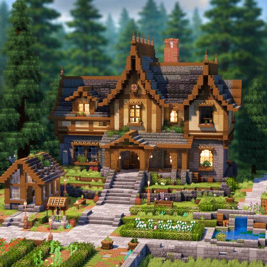 Evergreen Mansion - Survival Minecraft House